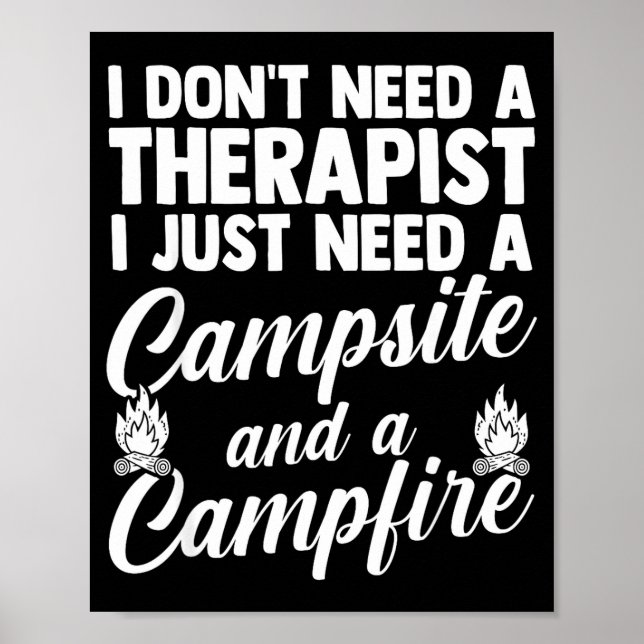 Campingeld lägerliv skog camping  poster (Framsidan)