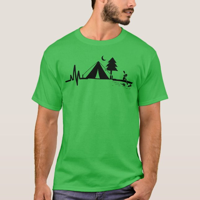 Campingent Kayak Heartbeat Lifeline girl T Shirt (Framsida)