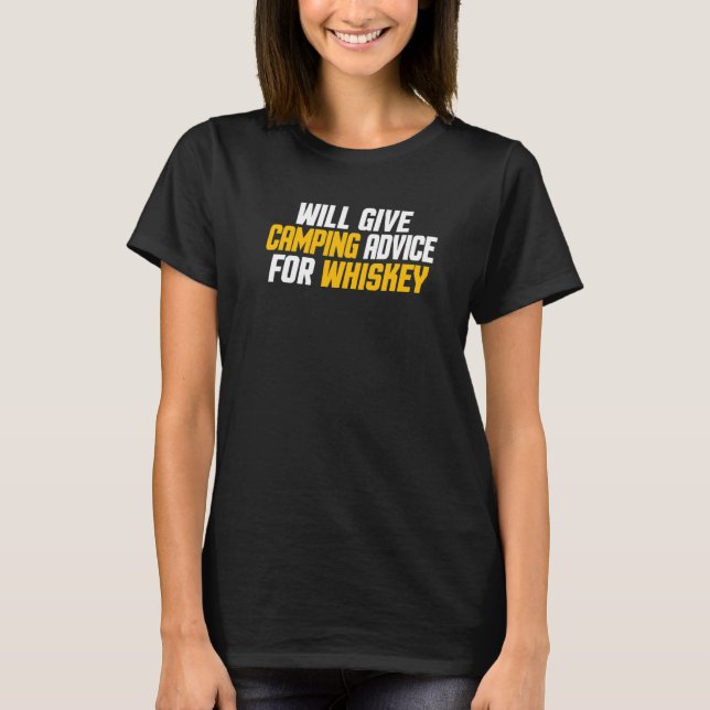 Campingexperten Ger Campingråd För Whisky T Shirt (Framsida)