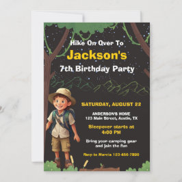 Campingfest utomhus Äventyr födelsedag Inbjudningar