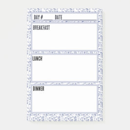 Campingfiskeredskap, tema Menu Planning Verktyg Post-it Block
