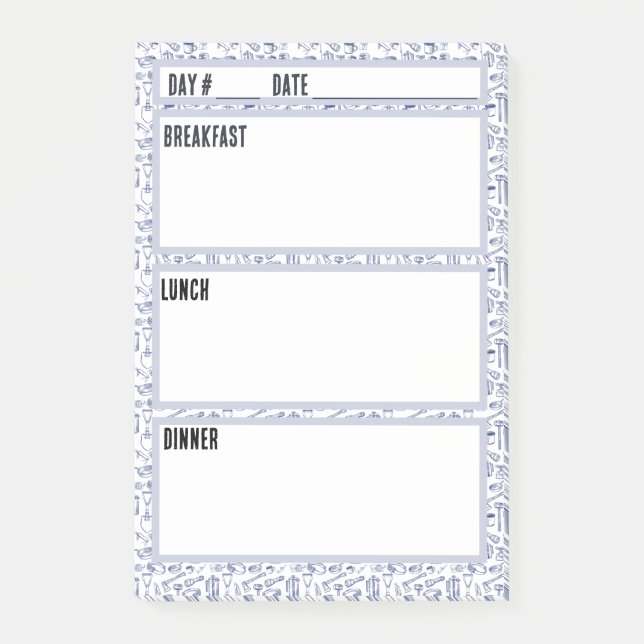 Campingfiskeredskap, tema Menu Planning Verktyg Post-it Block (Framsida)