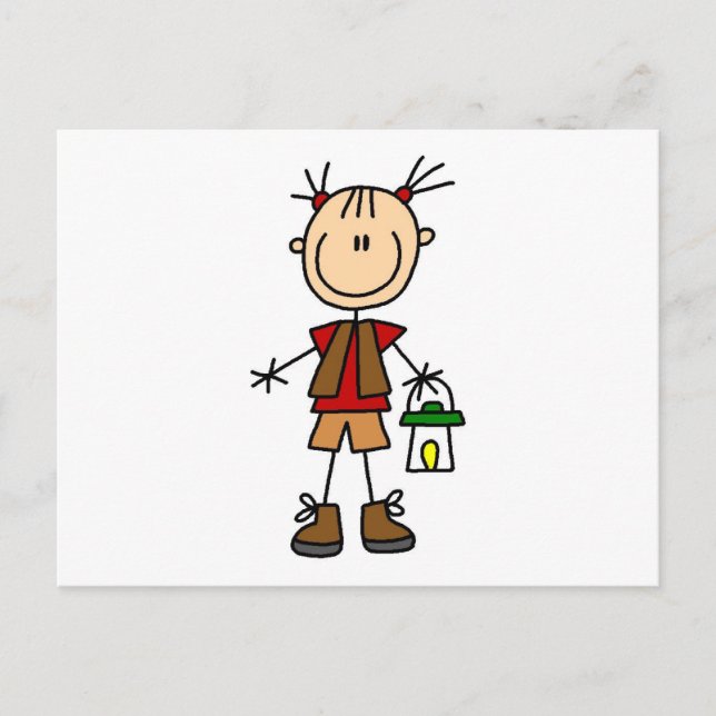 Campingflicka med Lantern Tshirts och presenter Vykort (Framsida)