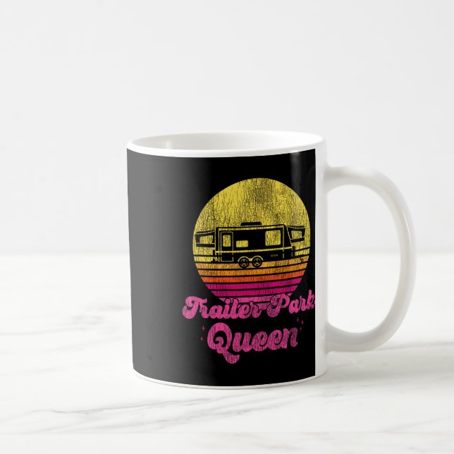 Campingflicka Retro Vintage Husvagnspark Drottning Kaffemugg (Höger)