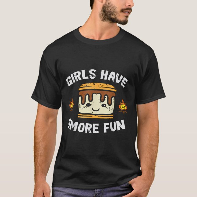 Campingflickor Har Roligare Campare Flickor Barn T Shirt (Framsida)