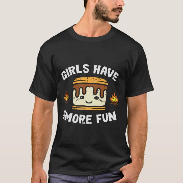 Campingflickor Har Roligare Campare Flickor Barn T Shirt (Framsida)