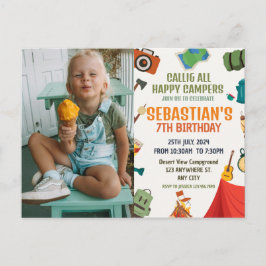 Campingfödelsedagsfest Foto Vykort