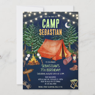 Campingfödelsedagsfest Inbjudningar