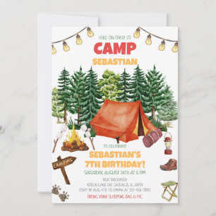Campingfödelsedagsfest Inbjudningar