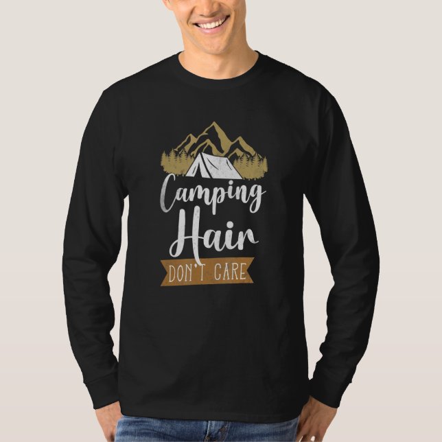 Campingfrisyr spelar ingen roll Tältflicka T Shirt (Framsida)
