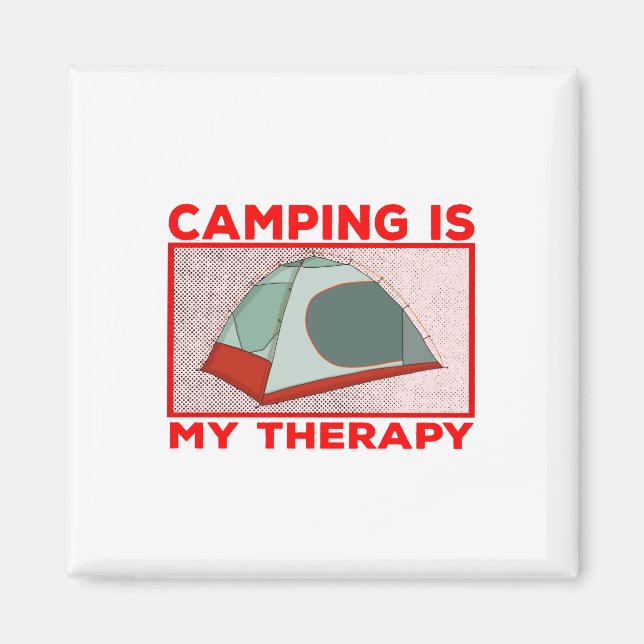 Campingfyrkant Magnet (Framsidan)