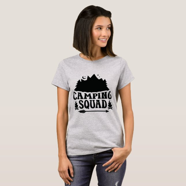 Campingfyrkant T Shirt (Hel framsida)