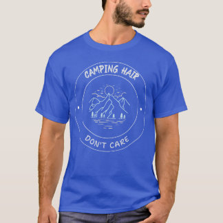 Campinghår bryr sig inte Funny Camping kille T Shirt