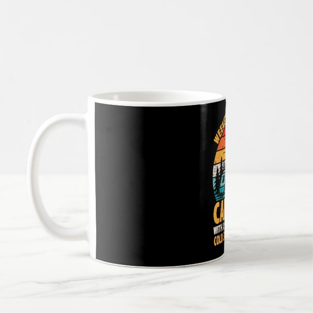 Campinghelg prognos 100% chans för öl rolig kaffemugg (Vänster)