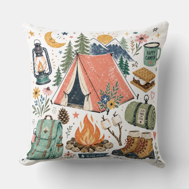 Campingillustration Kudde (Framsida)