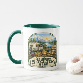 Campingkaffekopp - Det är alltid klockan 5 här! Mugg