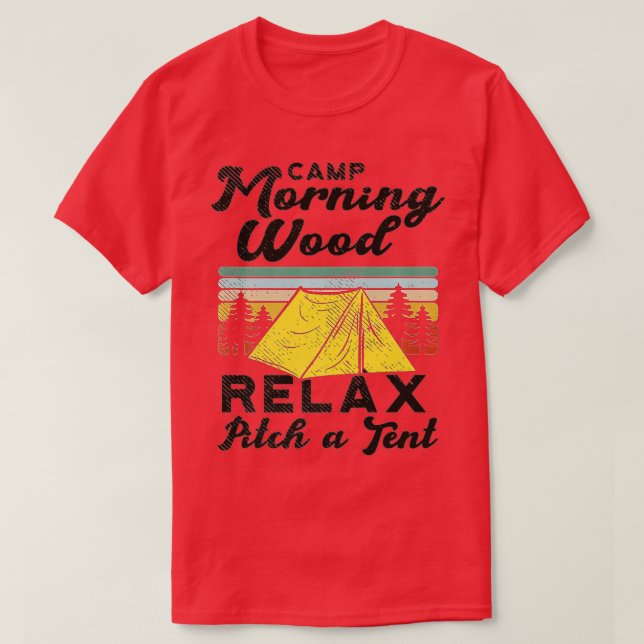 Campingkamera för kamera för morgonträ, morgonträp t shirt (Design framsida)
