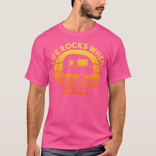 Campingkameran för motorhem Sten när din H T Shirt (Framsida)
