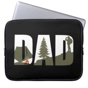 Campingkameran pappa lycklig utanför camping laptop fodral
