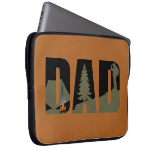 Campingkameran pappa lycklig utanför camping laptop fodral