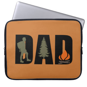 Campingkameran pappa lycklig utanför camping laptop fodral