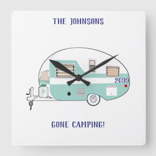 Campingkamrar RV-släpvagnsspärr för akrylvägg Fyrkantig Klocka