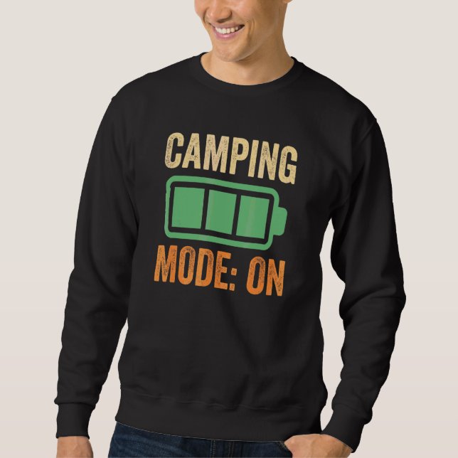 Campingläge På Batteridesign Lång Ärmad Tröja (Framsida)