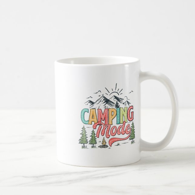 Campingläge På Rolig Camper Naturälskare Scout Han Kaffemugg (Höger)