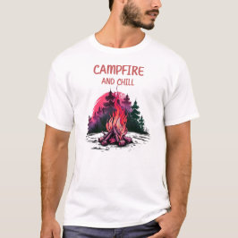 campingläger, bergsvallningar, vandring in t shirt
