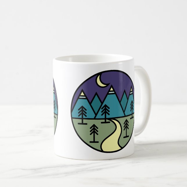 campingläger, bergsvallningar, vandring kaffemugg (Framsida höger)