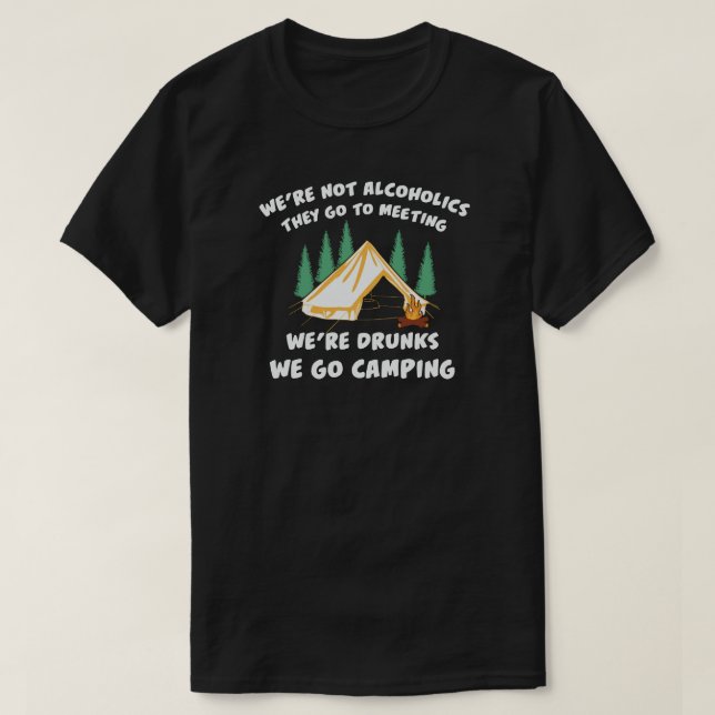 campingläger, bergsvallningar, vandring t shirt (Design framsida)