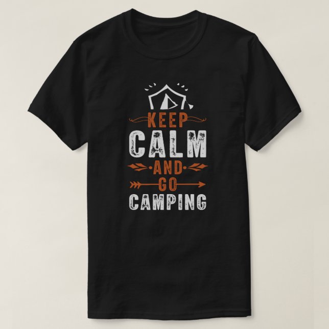 campingläger, bergsvallningar, vandring t shirt (Design framsida)