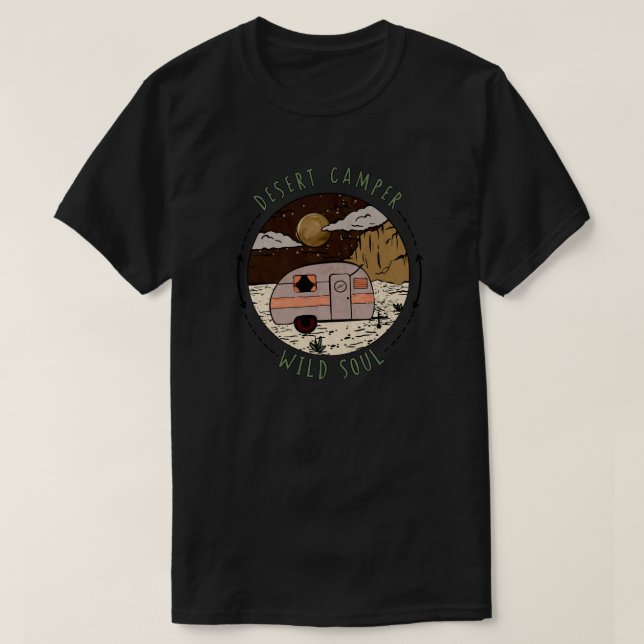 campingläger, bergsvallningar, vandring t shirt (Design framsida)
