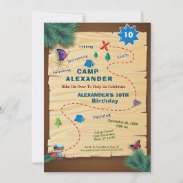 Campingläger ut Tält Födelsedagsfest Inbjudningar