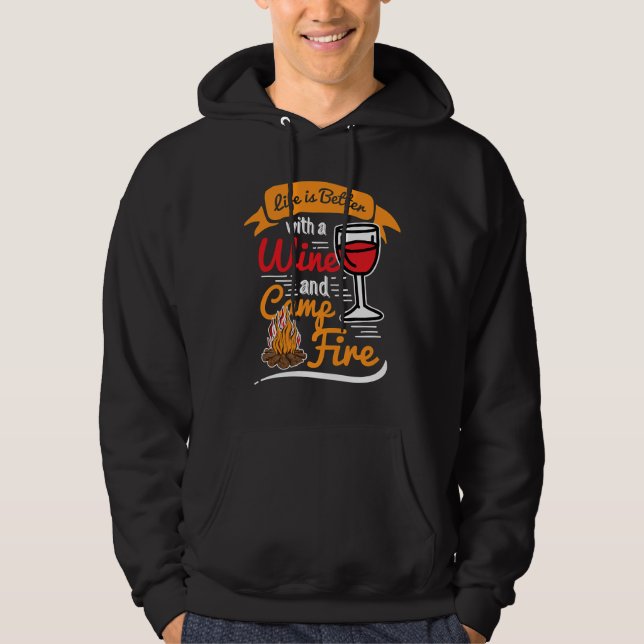 Campinglägret Life Vin Campfire utomhus Camp Hoodie (Framsida)