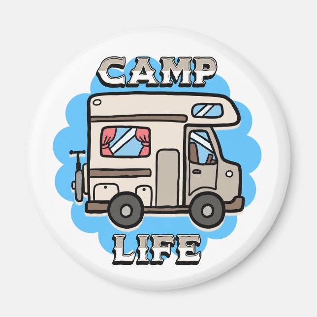 Campingliv | Retro husvagn Magnet (Framsidan)
