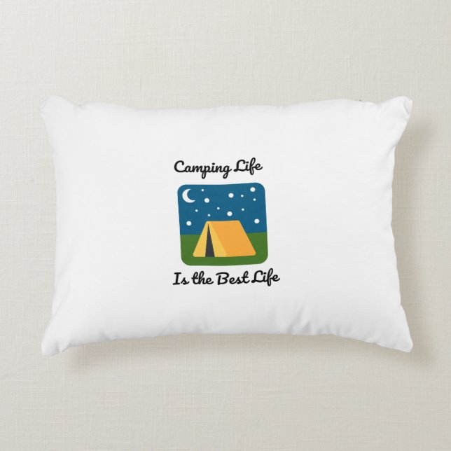 Campinglivet är det bästa livet  prydnadskudde (Framsidan)