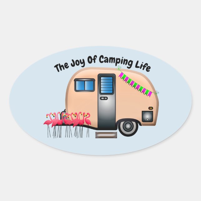 Campinglivets glädjen ovalt klistermärke (Framsida)