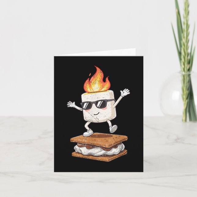 Campingmarmallow Chocolate Cute Dance Cam Kort (Framsida)