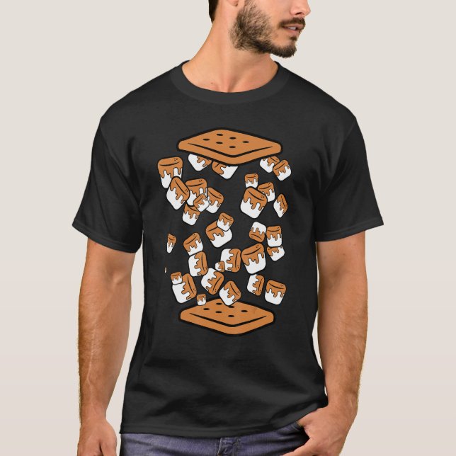 Campingmarmallow och crackers Rena Campfire T Shirt (Framsida)