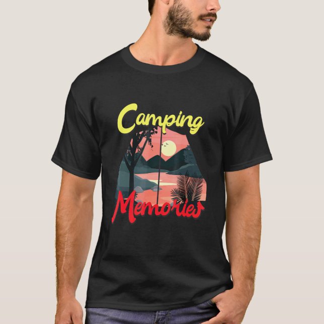 Campingminnen med Tält-videokamera T Shirt (Framsida)