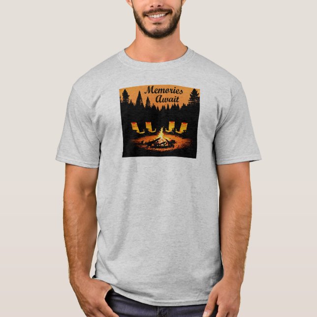 Campingminnen väntar t shirt (Framsida)