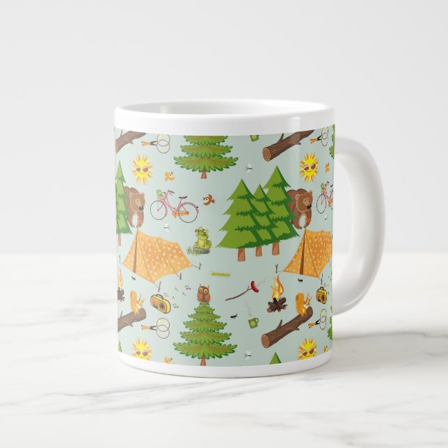 Campingmönster Jumbo Mugg (Framsida höger)