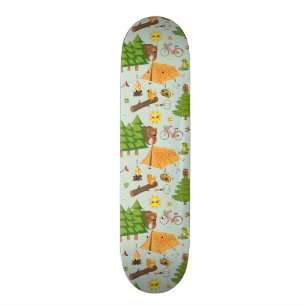 Campingmönster Mini Skateboard Bräda 18,5 Cm