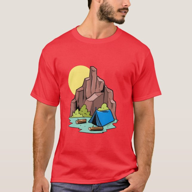 Campingplats Campingtält Camping present T Shirt (Framsida)