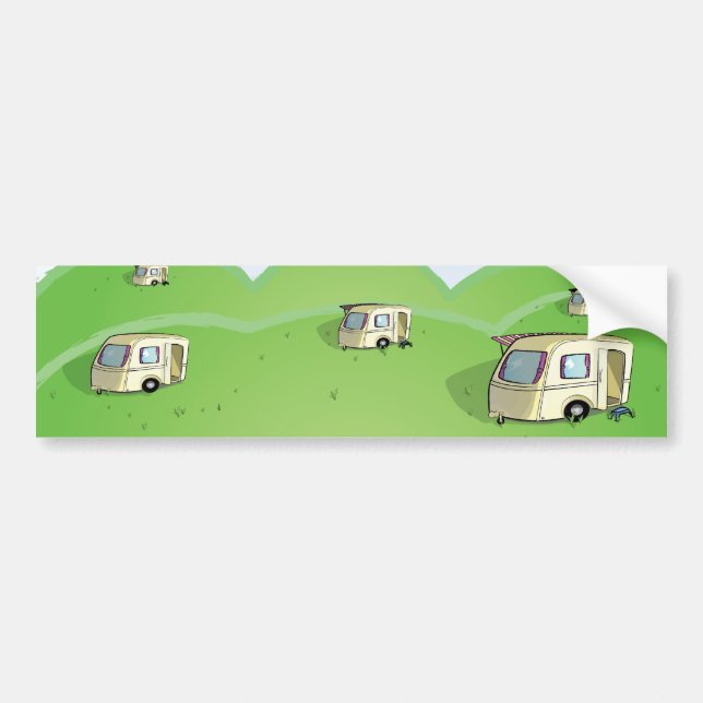 campingplats för husvagnar bildekal (Framsidan)