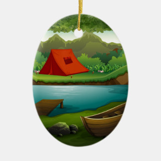 Campingplats Julgransprydnad Keramik