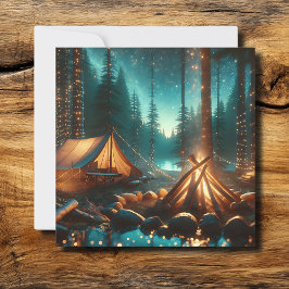 Campingplats med Söt Ljus