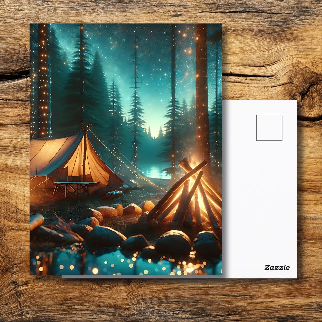 Campingplats med Söt Ljus Vykort (Skapare uppladdad)