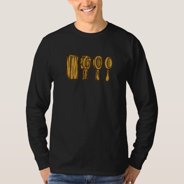 Campingplats Träsked Utomhus Camping T Shirt (Framsida)